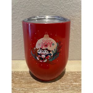 Disney Mickey & Minnie Bioworld Holiday Red Tumbler Stemless Stainless 10oz Wine